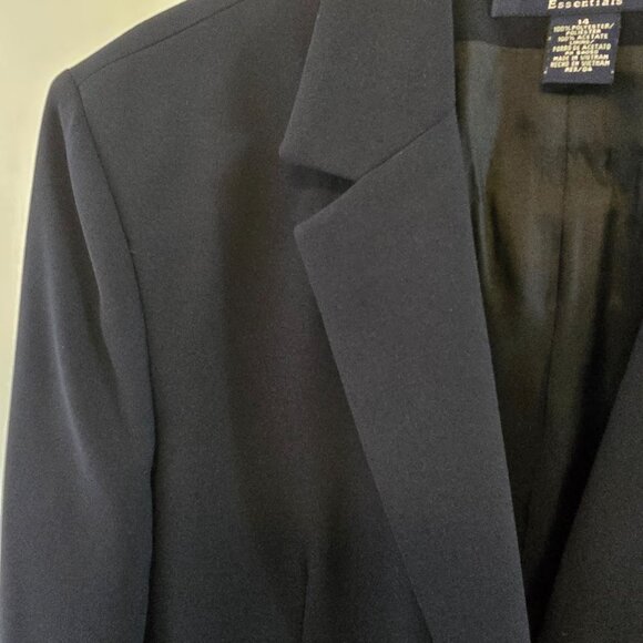 JONES WEAR ESSENTIALS DARK NAVY BLUE BLAZER SIZE 14 ONE BUTTON CLASSIC CAREER - Picture 3 of 7